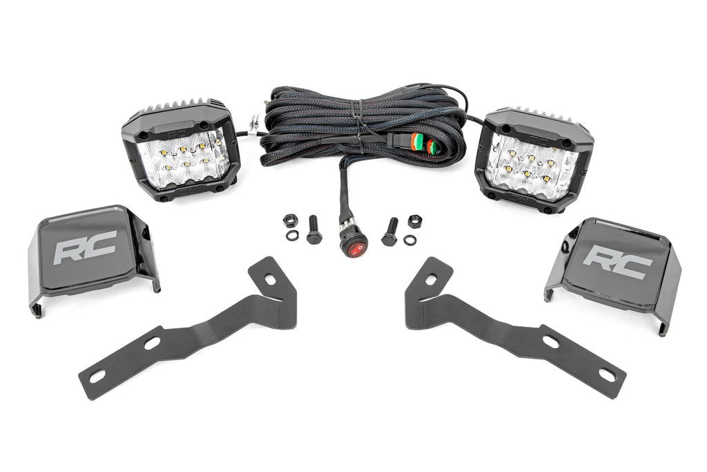 Rough Country - LED Light Kit - Ditch Mount - 3" OSRAM - Wide - Toyota Tacoma (16-23) - 71084