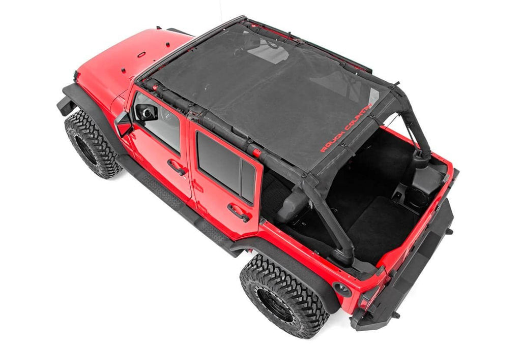 Rough Country Mesh Bikini Top Plus - Black - Jeep Wrangler JK 2WD 4WD (2007-2018)
