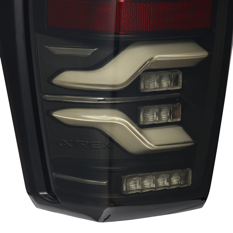 AlphaRex 16+ Toyota TacomaLUXX LED Taillights Blk w/Activ Light/Seq Signal