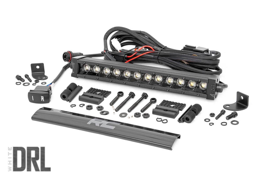 Rough Country - Black Series LED Light Bar - Cool White DRL - 12 Inch - Single Row - 70712BLDRL