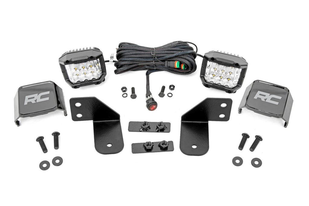 LED Light - RR Cage Mount - 2 In. Chrome Pair - Wide Angle - Polaris Ranger 1000 Ranger XP 900 1000