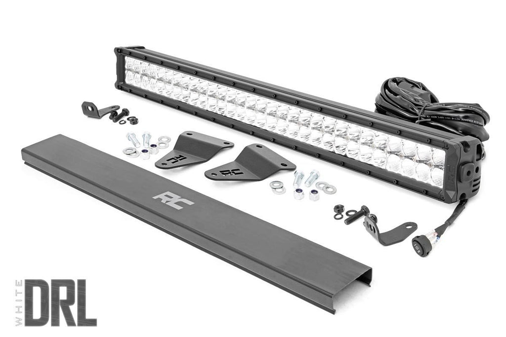 Rough Country - LED Light - Bumper Mount - 30" Chrome Dual Row - White DRL - Toyota 4Runner (14-20) - 70788
