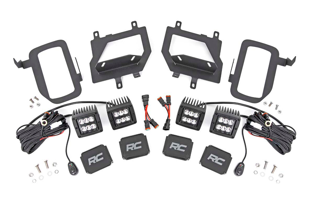 Rough Country - LED Light - Fog Mount - Dual 2" Black Pairs - Spot - Ford F-150 (15-17) - 70832