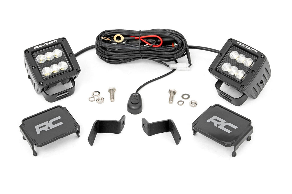 Rough Country - LED Light - Ditch Mount - 2" Black Pair - Flood - Ford F-150 (15-23) - 71029