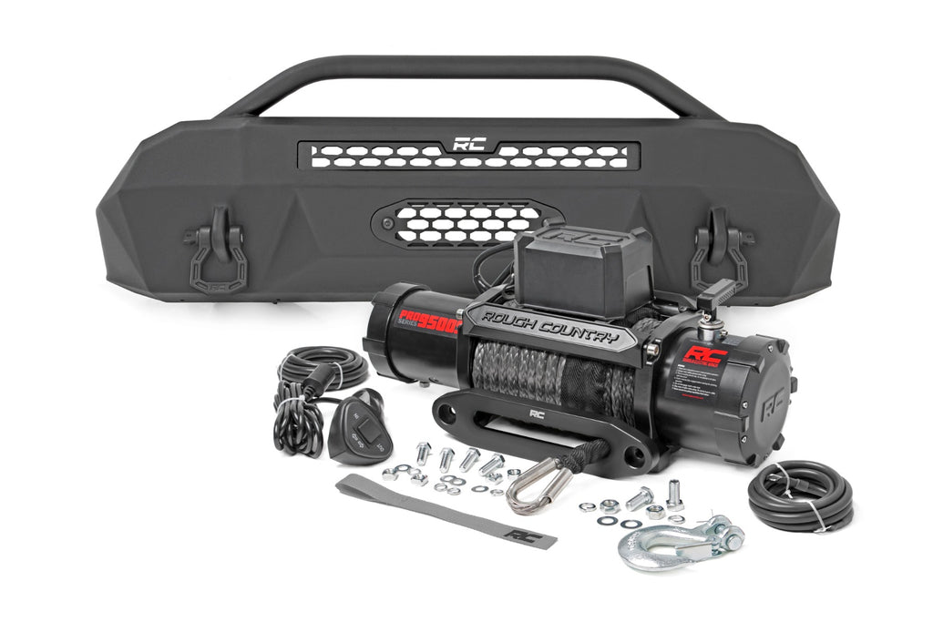 Front Bumper - Hybrid - 9500-Lb Pro Series Winch - Synthetic Rope - Toyota Tacoma (16-23)