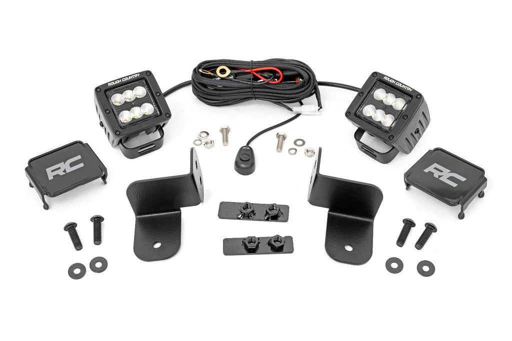 LED Light - Rear Mount - 2 In. Black Pair - Flood - Polaris Ranger 1000 Ranger XP 1000
