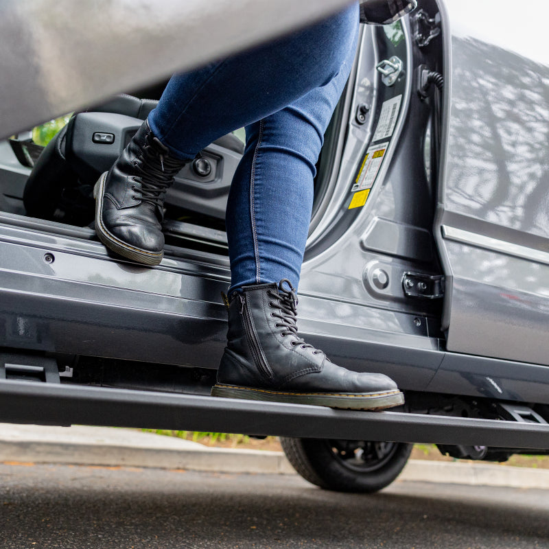 Go Rhino Toyota Sequoia Sport Utility (Ex. Hybrid) E1 Electric Running Board Kit - Text. Black