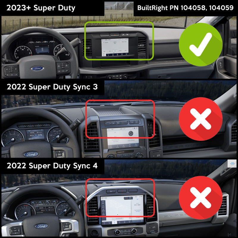 BuiltRight Industries 2023+ Ford SuperDuty Standard Dash Mount