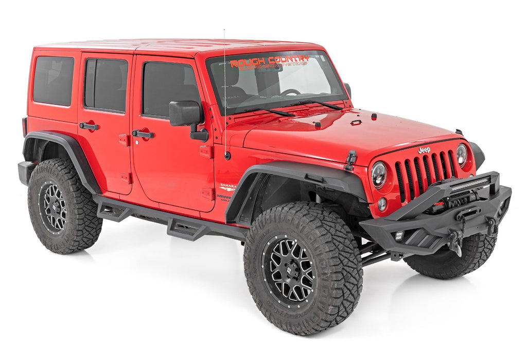 Rough Country High Clearance LED Flat Fender Flare Kit - UV Treated - Jeep Wrangler JK (07-18)