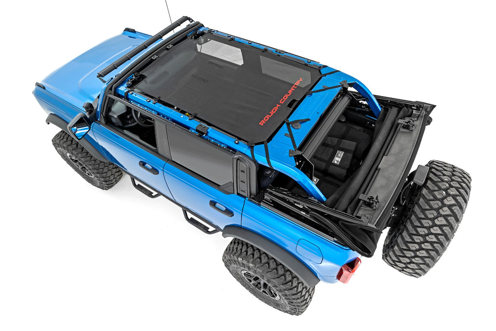 Rough Country Mesh Bikini Top Plus - Black - Ford Bronco 4WD (2021-2023)