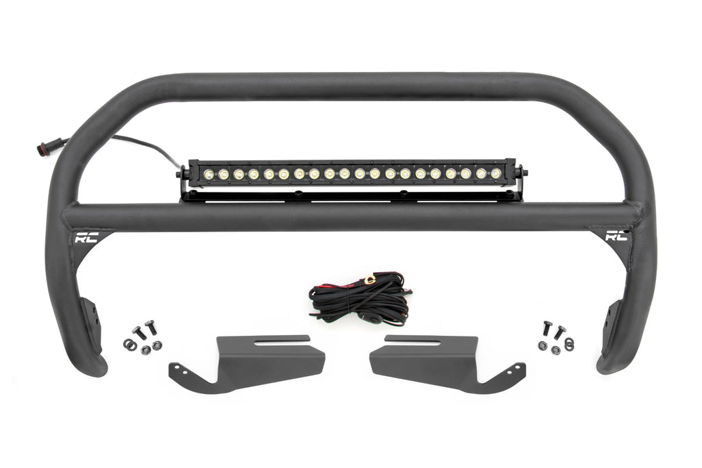 Nudge Bar - 20 Inch BLK DRL Single Row LED - OE Modular Steel - Ford Bronco (21-23)