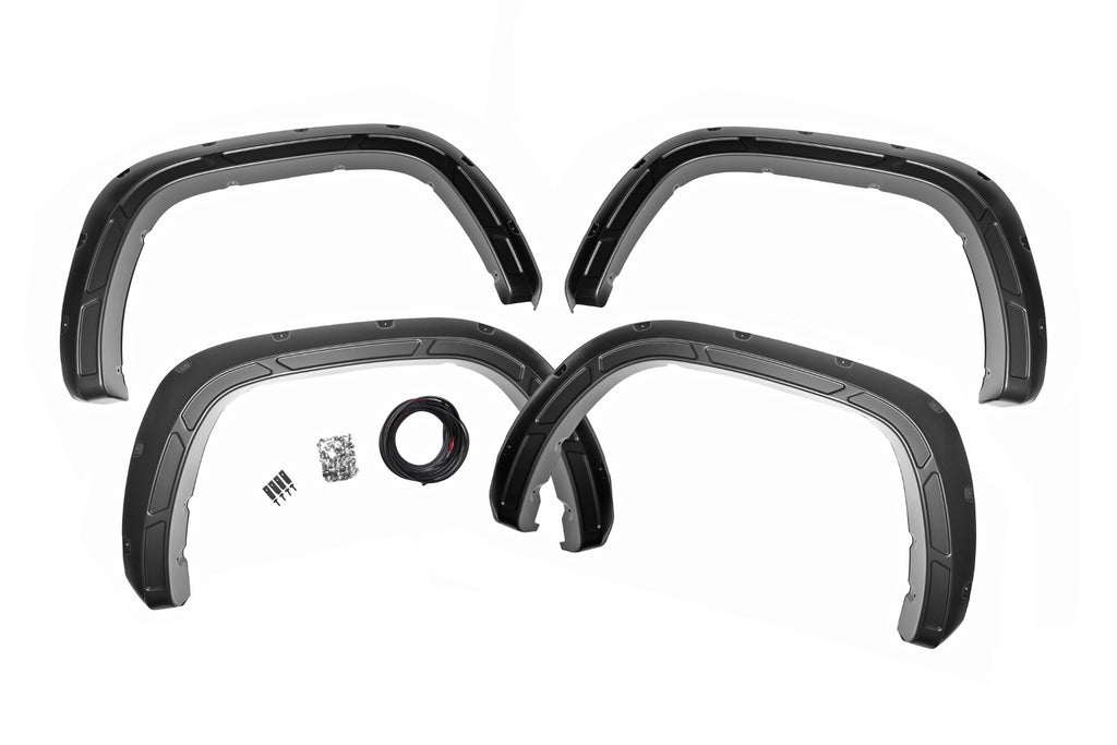 Rough Country Defender Pocket Fender Flare - Gloss Black - Toyota Tundra (22-23)