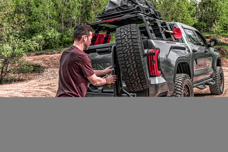 Go Rhino Swing-A-Way Tire Carrier Hitch Mounted Textured Black