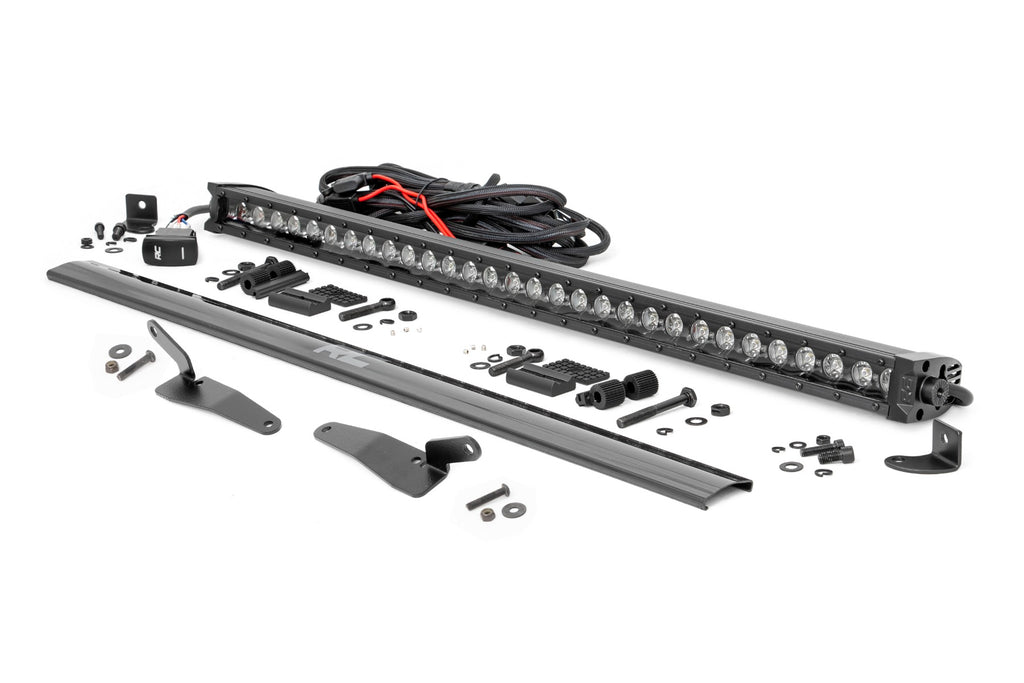 30 In. Single Row Light Mount - Front - Black Series - White DRL - Polaris RZR Turbo R 4WD