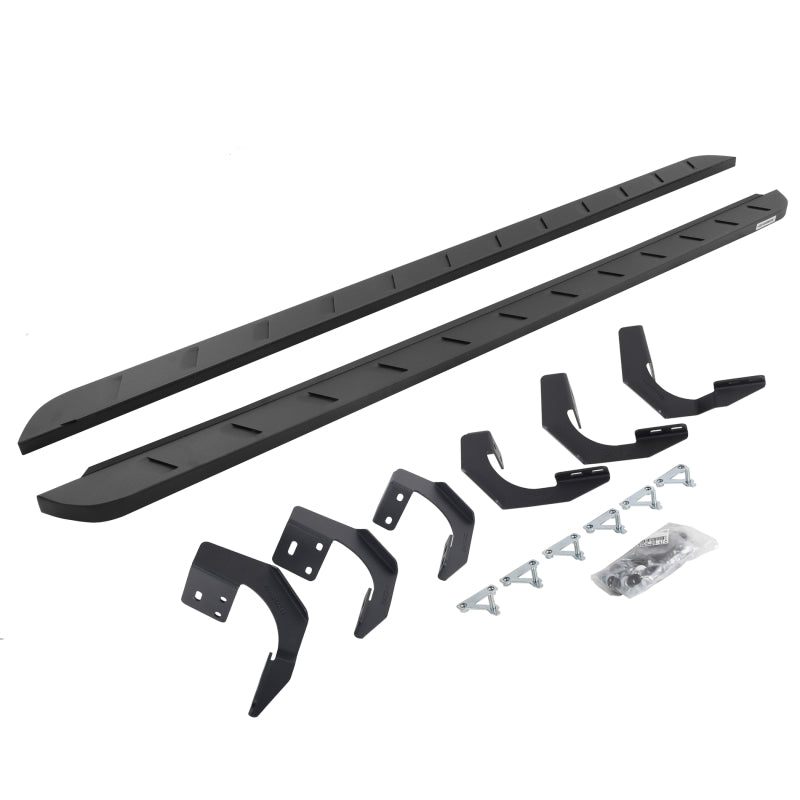 Go Rhino Ram 1500 CC 4DR (Not Classic) RB10 Slim Running Boards Kit (w/Brackets) - Tex. Blk