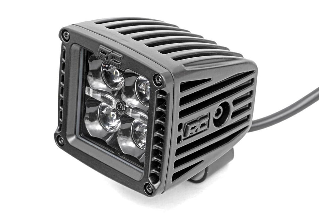 Rough Country - Black Series LED Light Pair - 2 Inch - White DRL - 70903BLKDRL