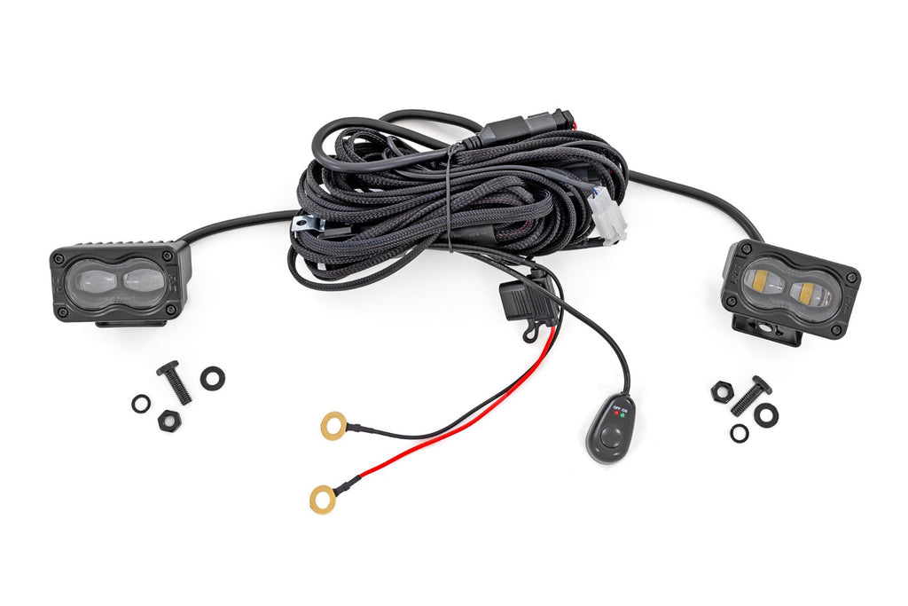 Rough Country - 3x1.75 Inch Black Series LED Slim Aux -  SAE Fog -  Pair - 70910