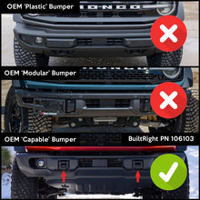 Load image into Gallery viewer, BuiltRight Industries 21+ Ford Bronco Capable Steel Bumper License Plate Relocator Kit