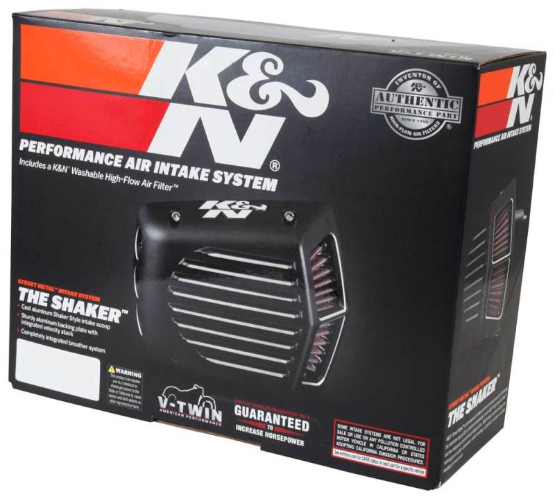 K&N Street Metal Intake System 01-16 Harley Davidson Shaker Silver H/D Softail/Dyna Fl