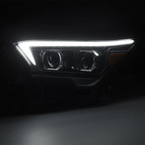 AlphaRex 23-24 Toyota Tacoma LUXX-Series LED Proj Headlights Blk w/Actv Light & Seq. Sig + DRL