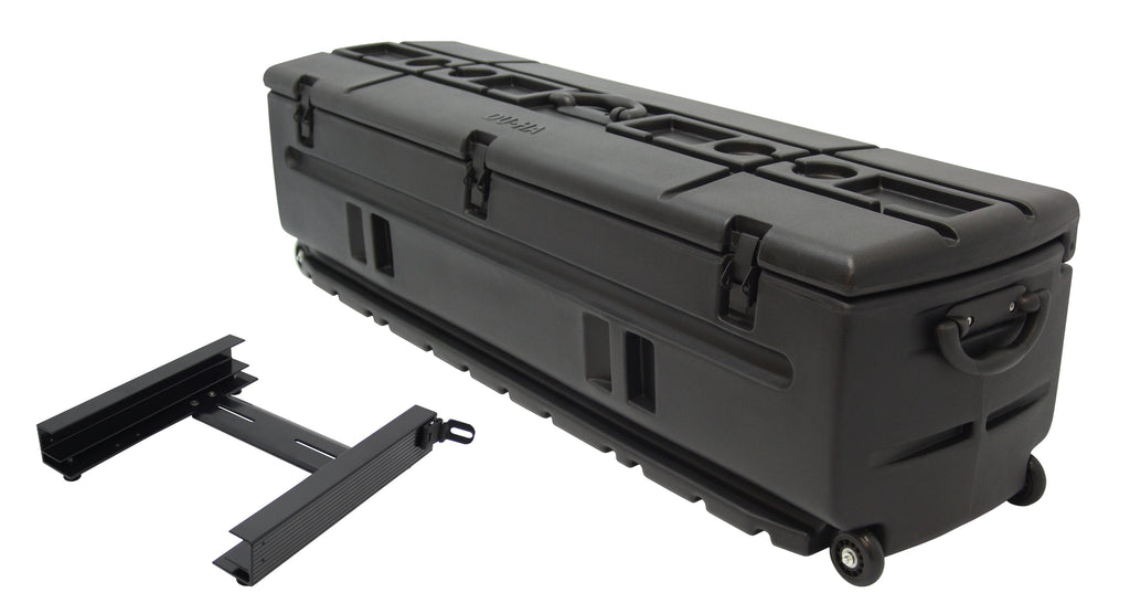 DU-HA Tote Black Truck Storage Box | Heavy-Duty Portable Rolling Tool Box Or Gun Case For SUV'S Vans Pickup Trucks And More -- 53 In X 15 In X 15 In -- Includes Slide Bracket And Dividers -- 70114