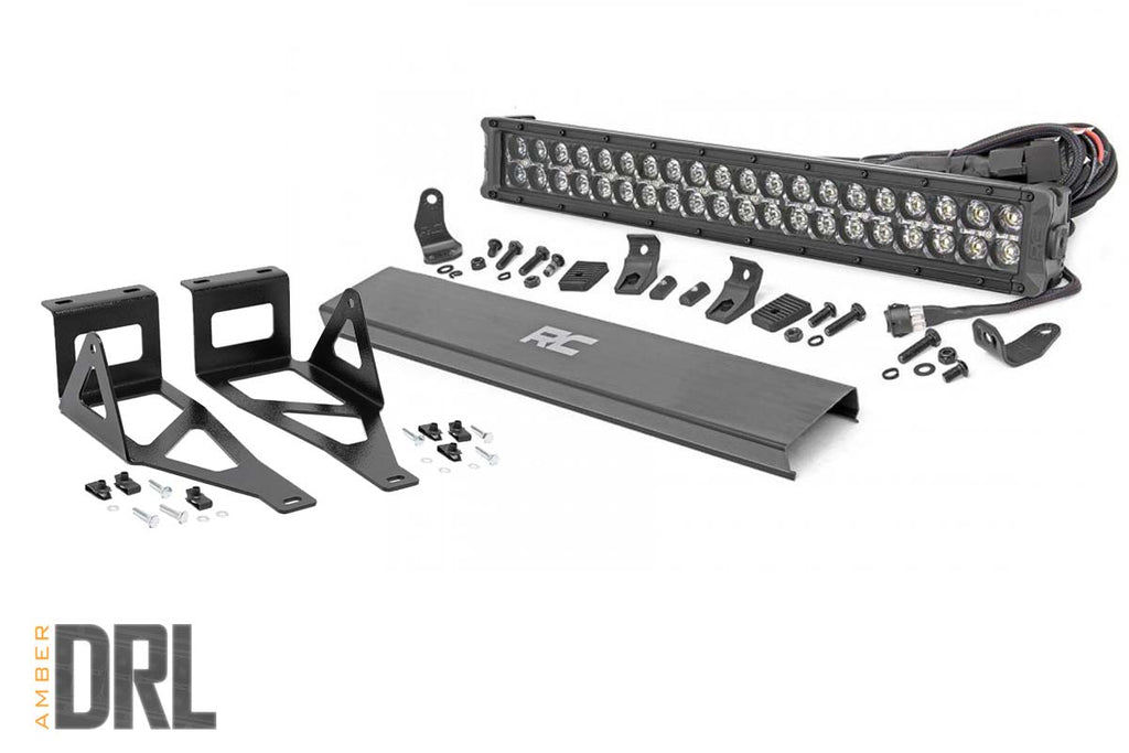 Rough Country - LED Light - Bumper Mount - 2" Black Dual Row - Amber DRL - Ford Super Duty (05-07) - 70665DRLA