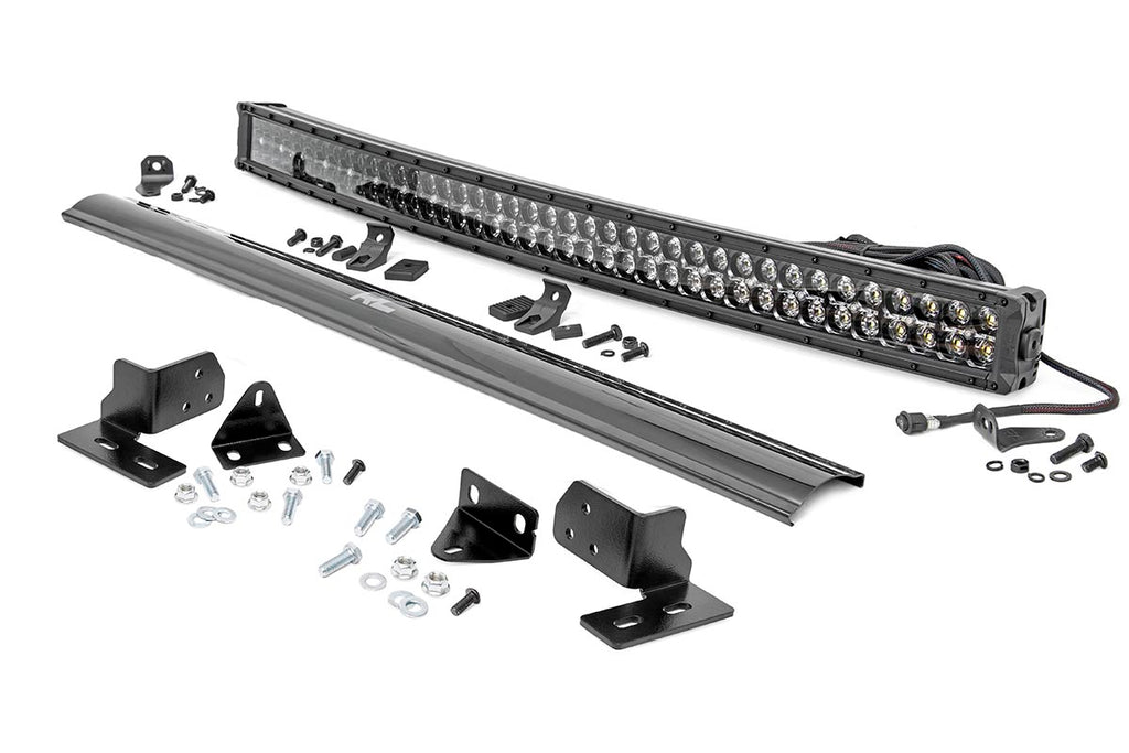 Rough Country - LED Light - Bumper Mount - 40" Black Dual Row - White DRL - Ford Super Duty (11-16) - 70682DRL