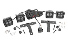 Load image into Gallery viewer, Rough Country - Jeep Quad LED Light Pod Kit - Black Series W/ Amber DRL (18-22 JL / 20-22 Gladiator) - 70823