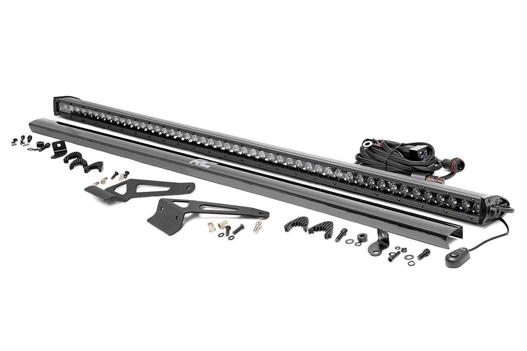 Rough Country - LED Light - Windshield - 50" Blk Single Row - Can-Am Defender (16-22) - 71026