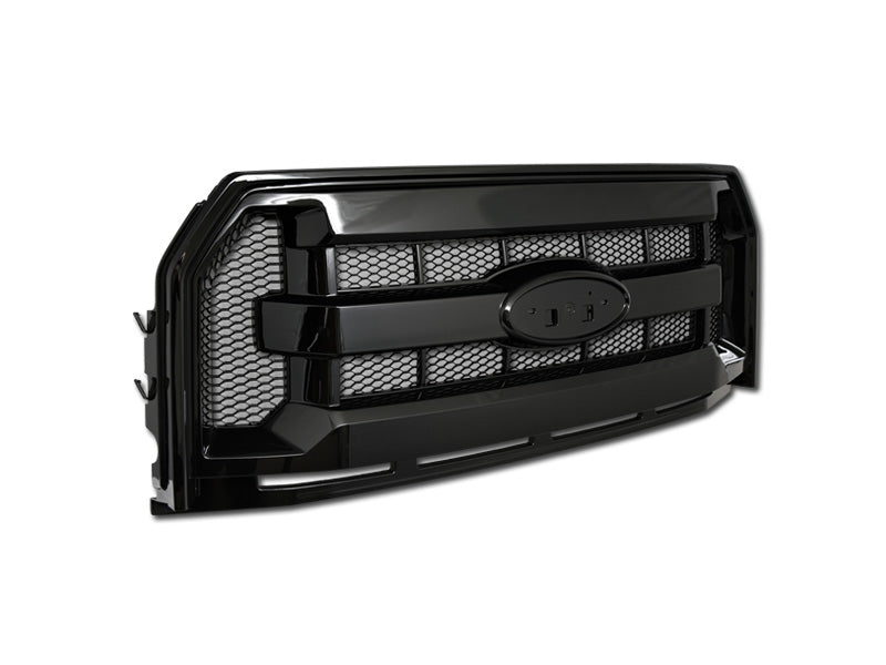 Armordillo 2015-2017 Ford F-150 Excl. Model W/Front Camera Mesh Grille Gloss Black