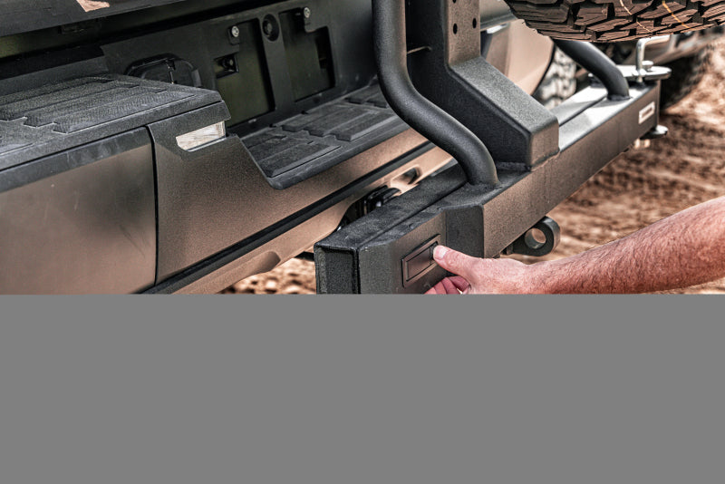 Go Rhino Swing-A-Way Tire Carrier Hitch Mounted Textured Black