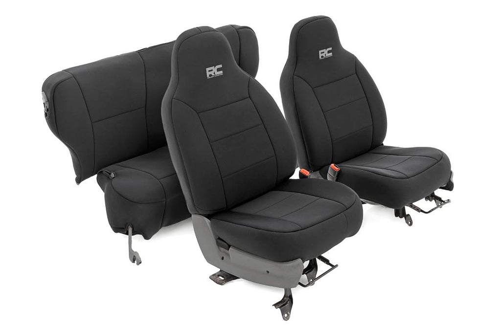Rough Country Seat Covers - Non Detach Headrest FR And Rear - Jeep Cherokee XJ (84-96)