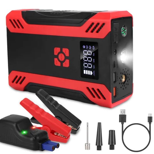 2000A Portable Jump Starter & Air Compressor Heavy-Duty Battery Booster for 12V Trucks, Cars, and SUVs