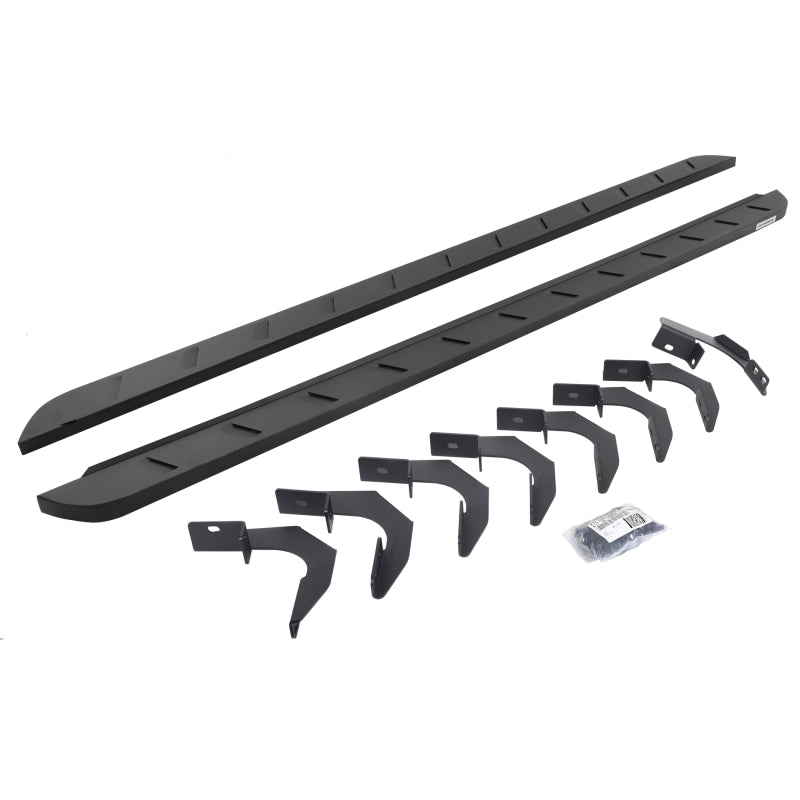 Go Rhino GMC Canyon CC 4DR RB10 Slim Running Boards Kit (w/Brackets) - Tex. Blk