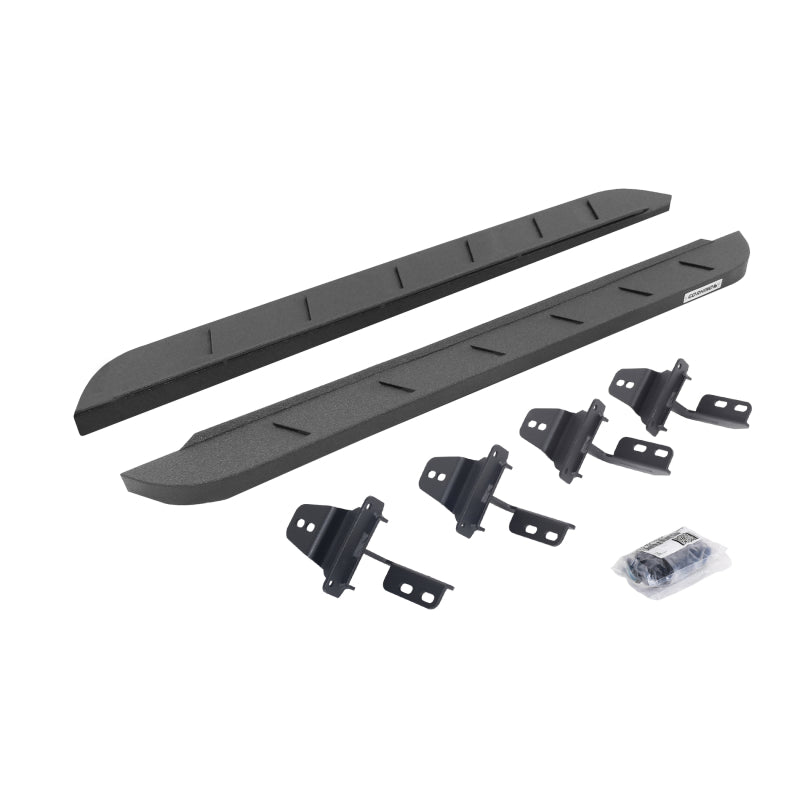 Go Rhino Jeep Wrangler JK 2DR RB10 Slim Running Boards Kit (Incl. Brackets) - Bedliner Coating