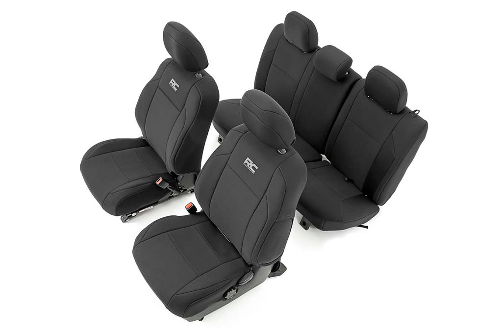 Rough Country Seat Covers - FR & RR - Crew Cab - Toyota Tacoma 2WD 4WD (16-23)