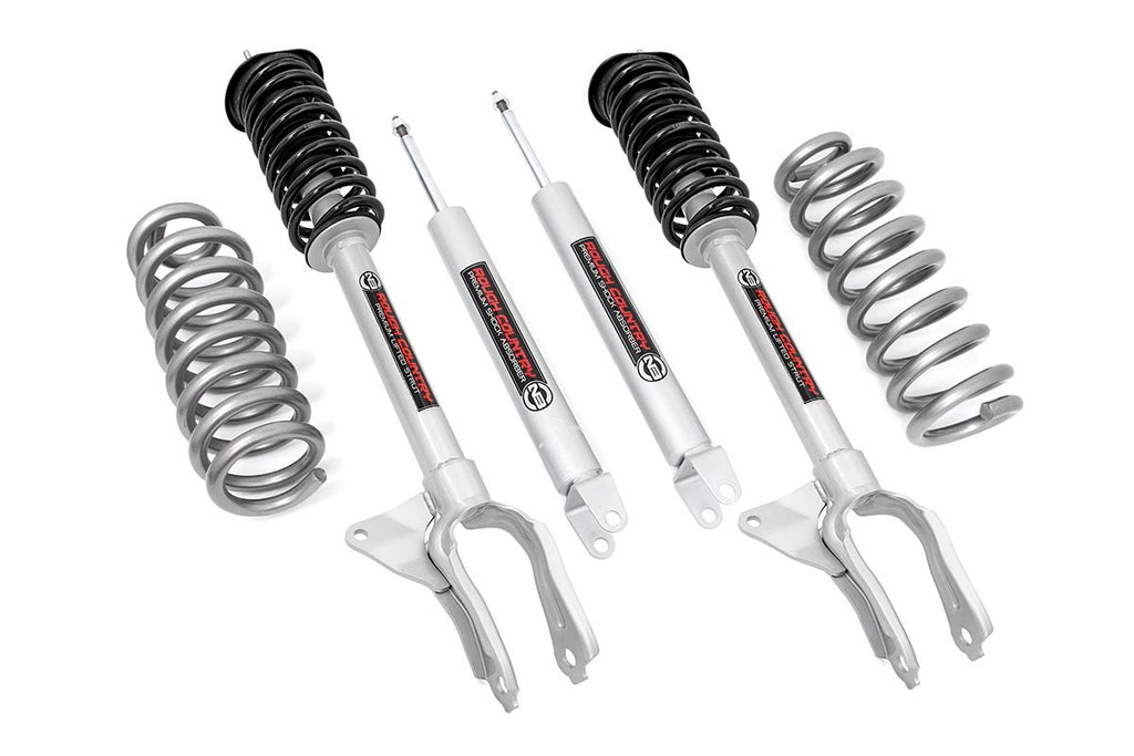 Components of the 2.5-inch lift kit including N3 struts for Jeep Grand Cherokee 4WD