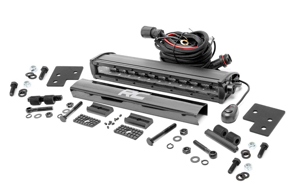 LED Light - Bumper Mount - 12 In. Black Single Row - Polaris Ranger XP 1000 1000 Crew