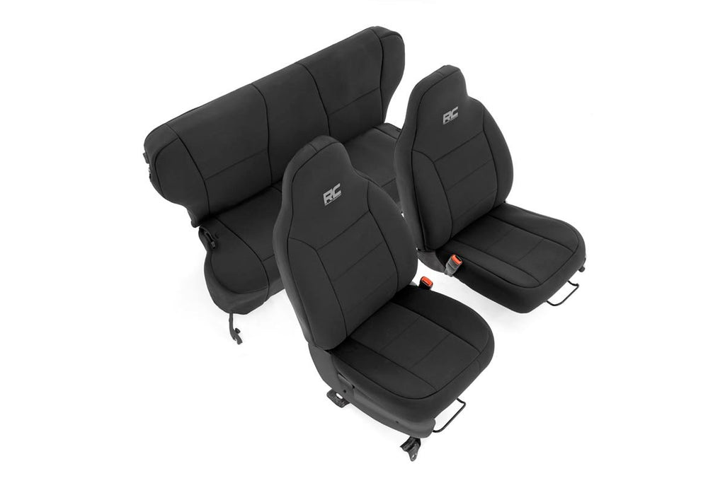 Rough Country Seat Covers - Non Detach Headrest FR & RR - Jeep Cherokee XJ (97-01)