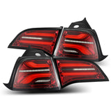 AlphaRex 20+ Tesla Model Y PRO-Series LED Tail Lights Red Smoke w/Seq Sig