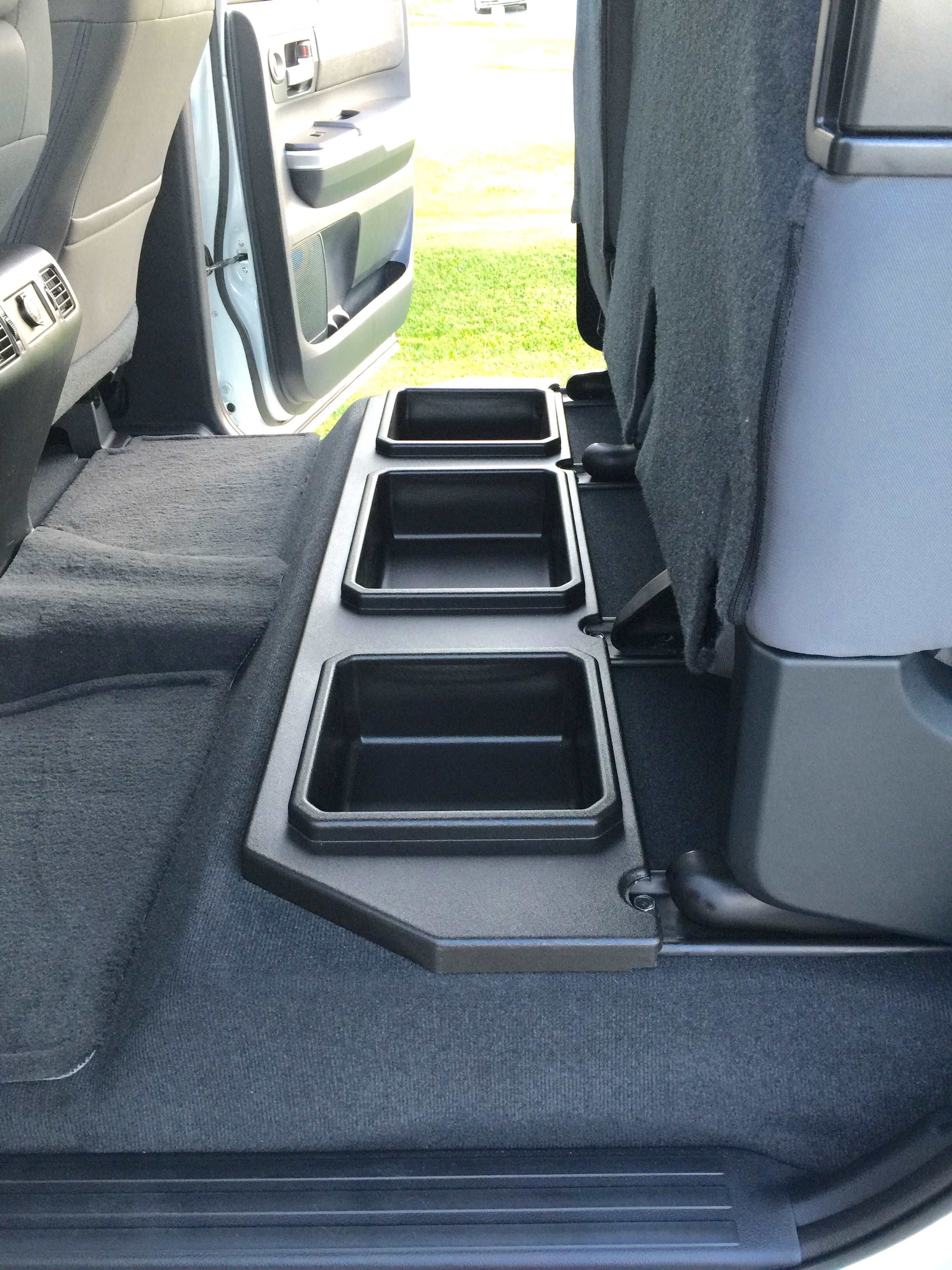 Custom rear seat storage for 2014-2021 Tundra with dual compartments