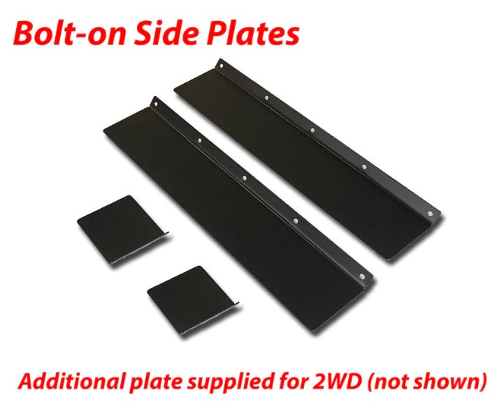 Side view of the FSPE Catalytic Converter Guard's bolt-on plates for Toyota Sequoia 2000-2007