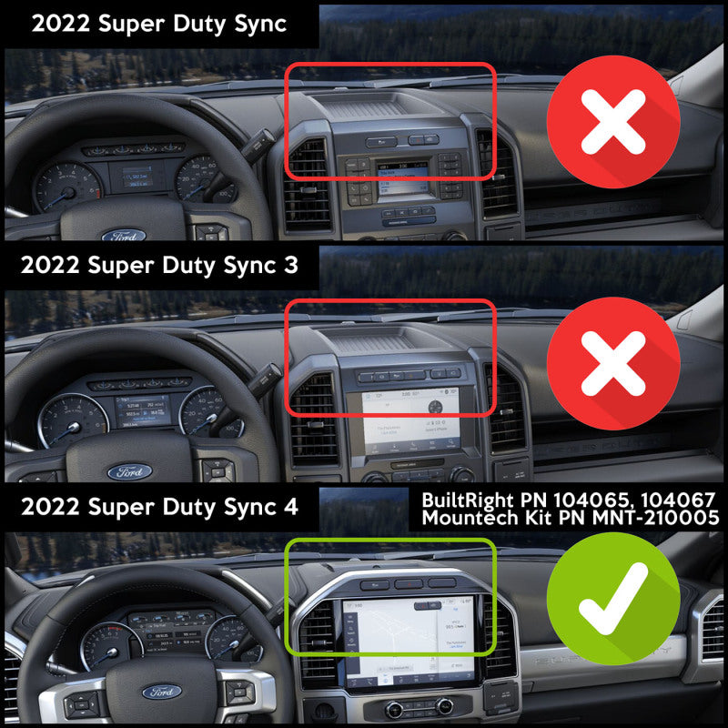 BuiltRight Industries 2022+ Ford Super Duty F-250/350/450 (w/ 12in Screen) Dash Mount