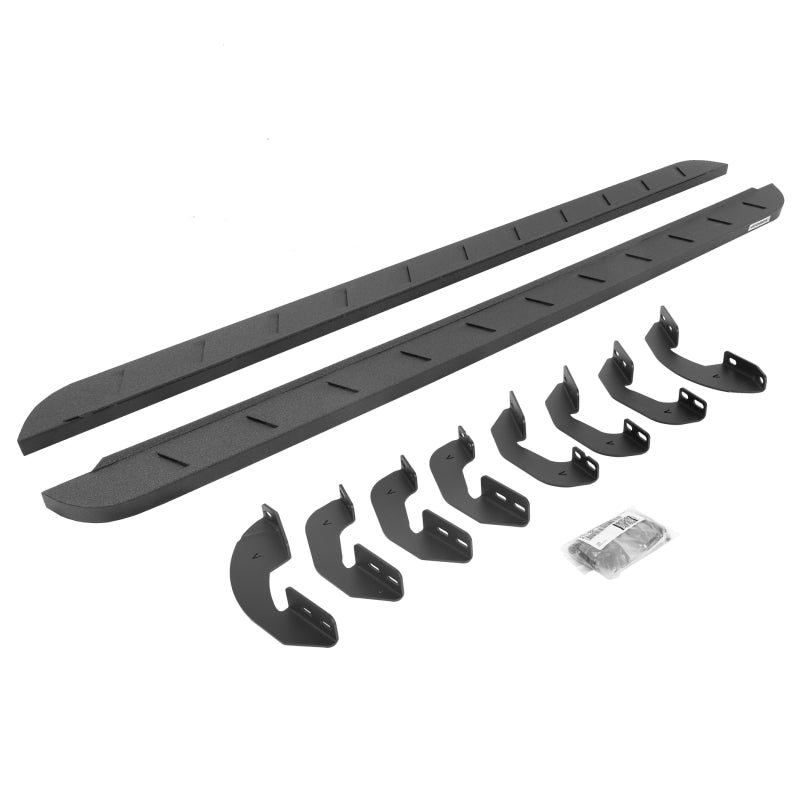 Go Rhino Toyota Tundra DC 4DR RB10 Slim Running Boards Kit (Incl. Brackets) - Bedliner Coating