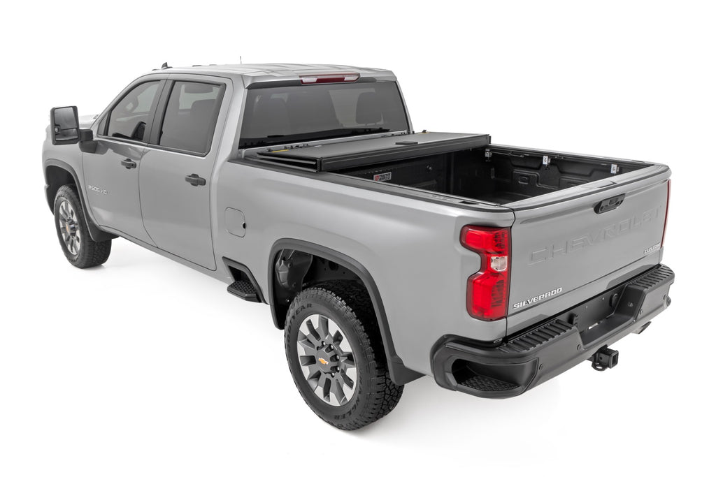 Hard Tri-Fold Flip Up Bed Cover - 6'9 In. Bed - Chevy GMC 2500HD (20-24)