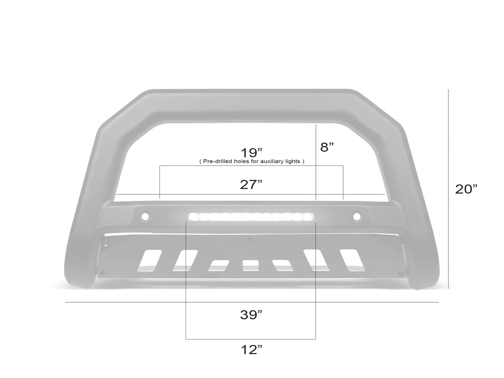 Armordillo® 2007-2018 Chevy Silverado/GMC Sierra 1500 (Excl. Z71) AR-T Bull Bar w/Parking Sensor - Matte Black