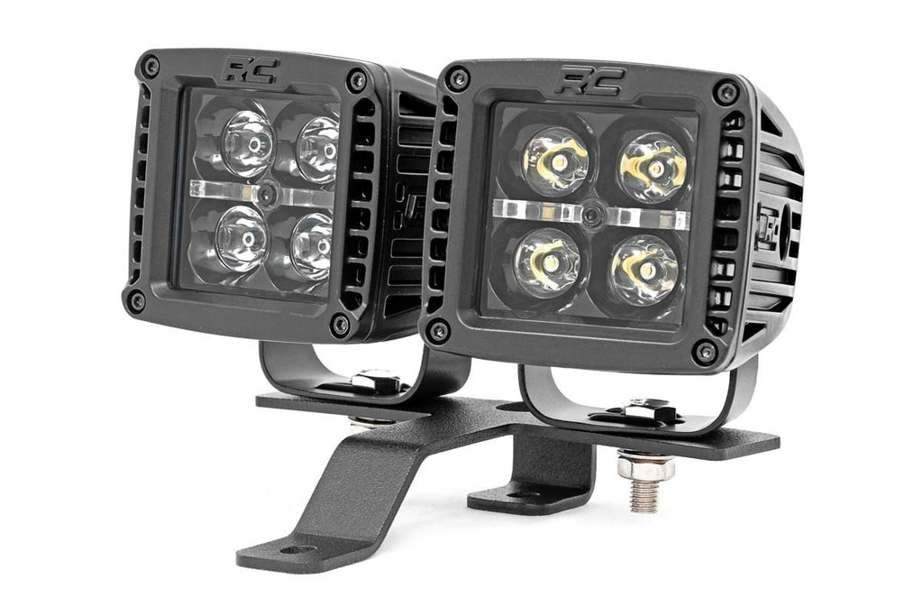 Rough Country - Jeep Quad LED Light Pod Kit - Black Series (18-21 JL / 20-21 Gladiator) - 70822