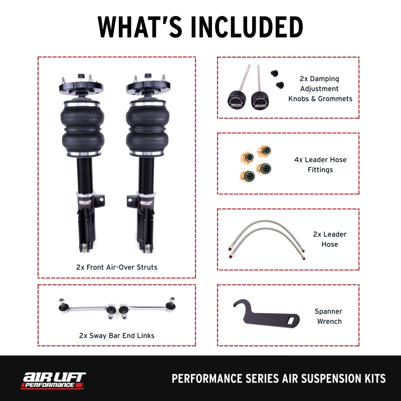 Air Lift Performance 2005-2014 Ford Mustang (S197) Front Kit (3/8 Fittings Not Inclluded)
