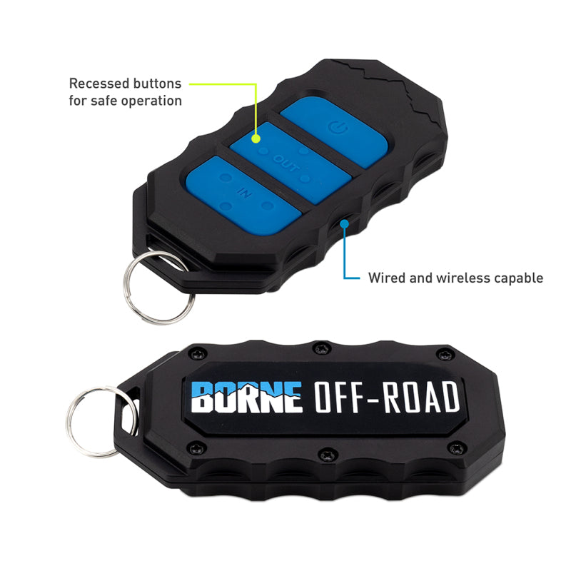 Borne Off-Road 12K Winch - Black Synthetic Rope