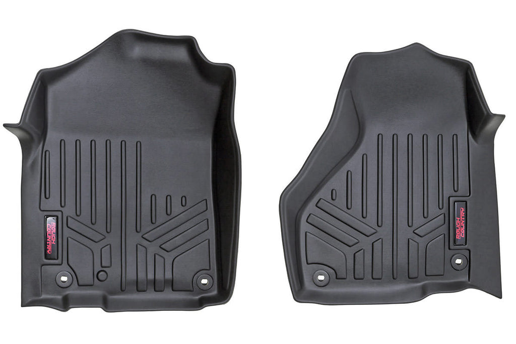 Rough Country Floor Mats - Front - Reg Ext Cab - Ram 1500 2500 2WD 4WD (12-18 & Classic)